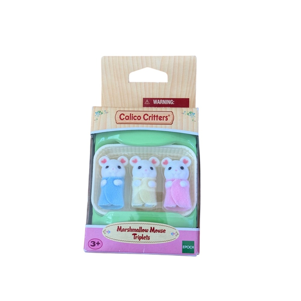 NIB Calico Critters Mouse Triplets Miniature Figures Set